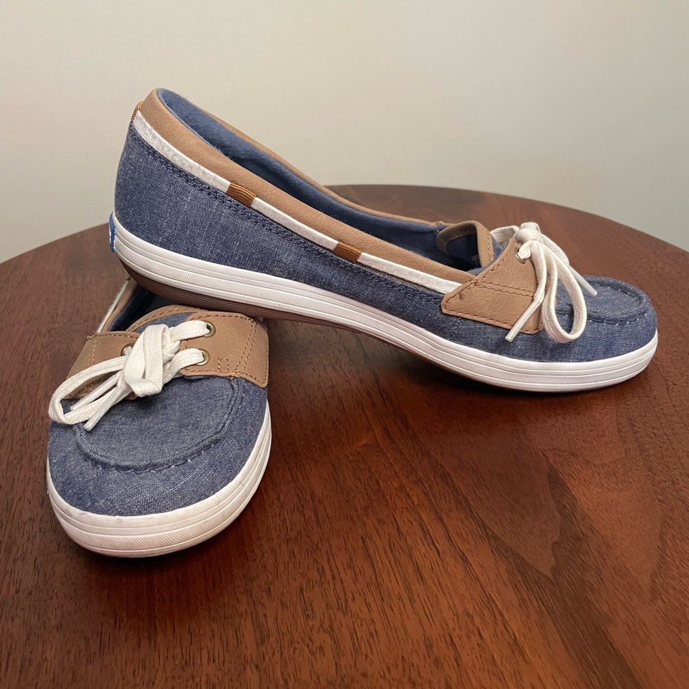 Keds Blue and Tan Flats with Nautical Style - Picture 3 of 10